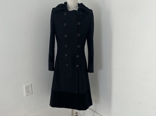 Chloé, Vintage CHLOE Princess Peacoat With Velvet Accents Double Breasted Size 2