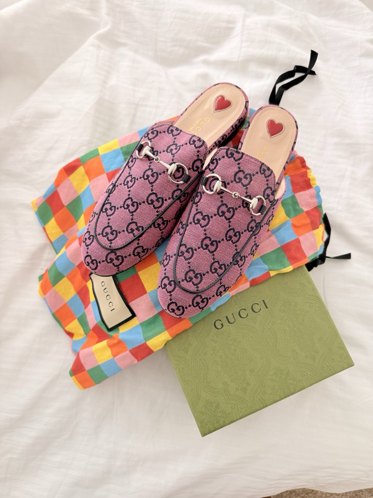 GUCCI Princetown in Pink Canvas