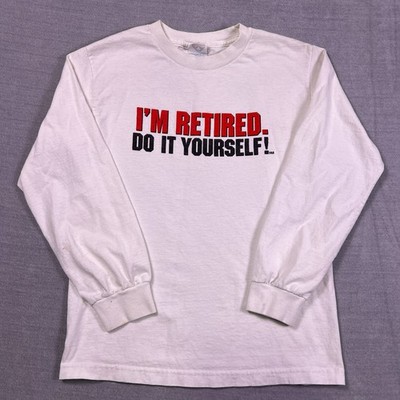 Vintage Alstyle Apparel & Activewear Mens White I m Retired Funny T-Shirt Size S