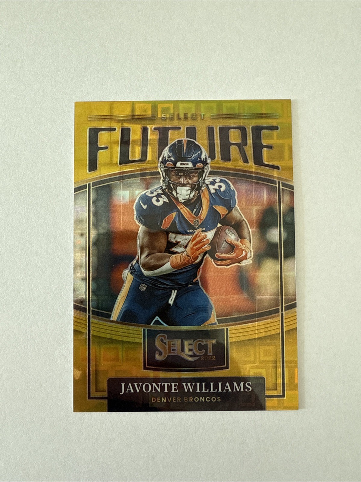 2022 Panini Select Javonte Williams Future Gold Pandora Prizm /10 Broncos #SF-22