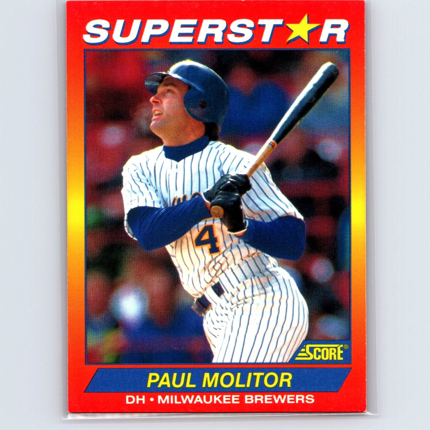 1992 Score 100 Superstars Paul Molitor #8 Milwaukee Brewers