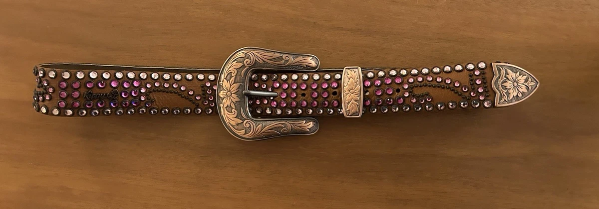 KIPPYS RHINESTONE BELT Sz 36 KIPPYS Swarovski Crystal & Turquoise Studded Western Style  main image 4