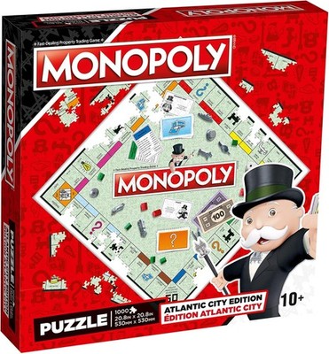 Top Trumps Monopoly Classic 1000pc Atlantic City Jigsaw Puzzle Game