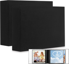 Small Photo Album 4x4 Hold 64 Photo - 2 Pack, Fabric Linen Cover, 4 X 4 Album Bo