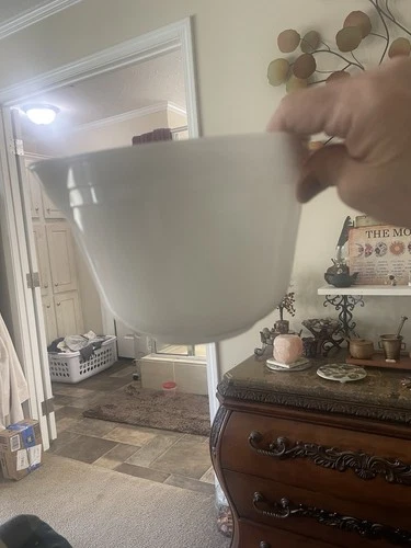 Vintage -  Glasbake Milk Glass Mixing Bowl Sunbeam Antique