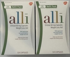 2 Alli Orlistat Weight Loss Aid Refill Packs-120 Capsules/Count 240 : Exp 2027