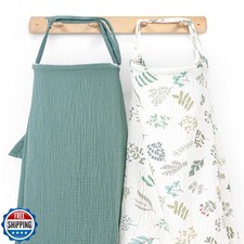 Haleeone Muslin Nursing Cover for Breastfeeding, Privacy Breathable Breastfee