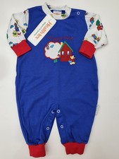 Vintage Health-tex Blue School Fun Romper, Baby Boy, 6-9 months, NEW Made in USA