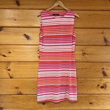 Tommy Hilfiger Stretchy Dress Womens 12 Sleeveless Pink Striped Casual Beach