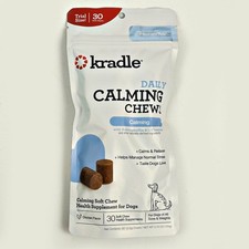 Kradle Calming Daily Soft Chews for Stress  Anxiety in Dogs 30 per x 4 -E