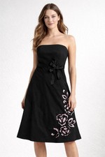 Vintage Y2K Express Floral Midi Strapless Whimsigoth dress Size 12