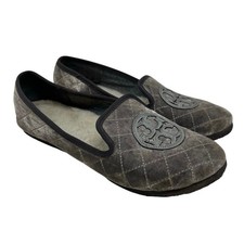 Tory Burch Billy Quilted Velvet Faux Fur Lined Slipper 8