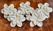 Set of 5 Anthropologie Ceramic Cream White Fl...