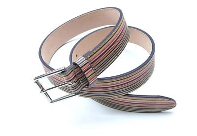 Paul Smith Belt BNWT Signature Multi Stripe Leather belt RRP