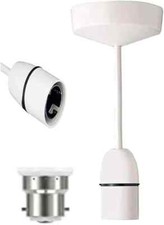 Ceiling Rose Pendant Bulb Holder Plastic Pendant Size 6” (150mm) with Energy-