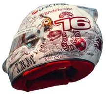 CHARLES LECLERC SIGNED CHINESE GP 2025 MINI HELMET SCUDERIA FERRARI PHOTO PROOF