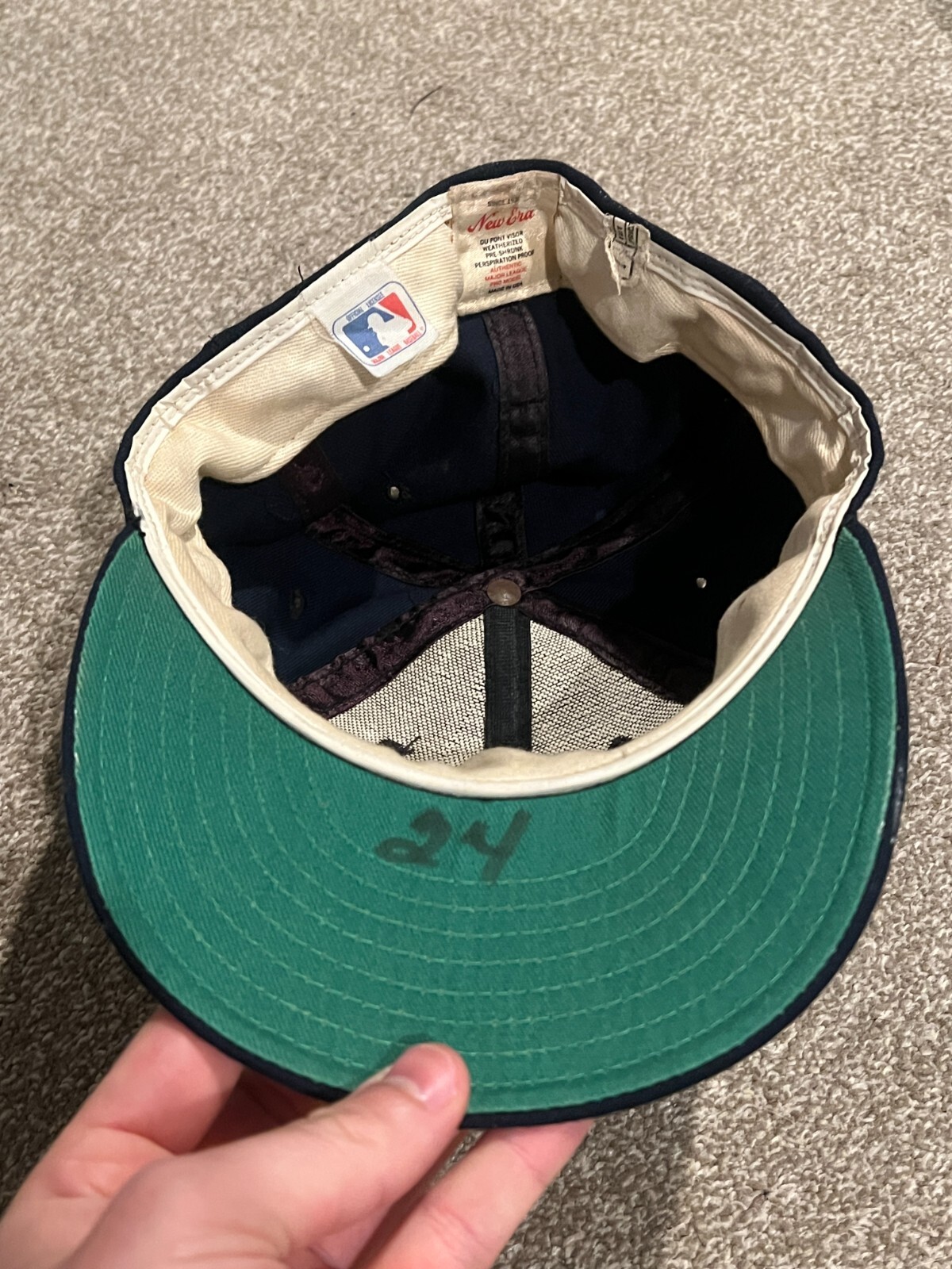 ORLANDO MERCADO SIGNED GAME USED BASEBALL HAT AUTO VTG 1987 DETROIT TIGERS MLB view 2