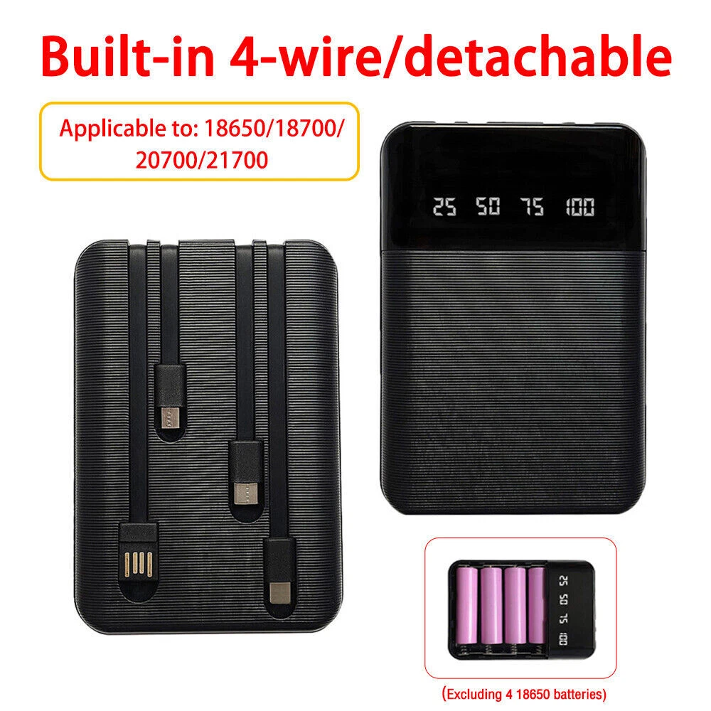 Smartphone Power Bank Charger Case Battery Box Shell Connector
