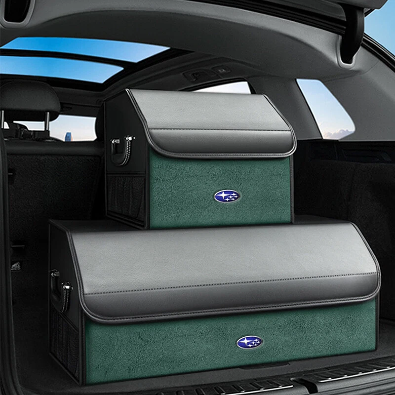 Leather Car Rear Trunk Storage Luggage Box Cargo Organizer For Subaru Black — 第 3/4 张图片