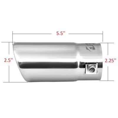Muffler Tip Stainless Steel Car - Chrome Effect For 1.5-2 Inch Exhaust Pipes With Clamps Stainless Steel Exhaust Tip With Installation Clamps - Foto 6