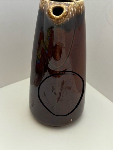 Vintage HULL Brown Drip Glaze Pottery COFFEE POT (no lid) Carafe READ ⬇️ - Picture 7 of 10
