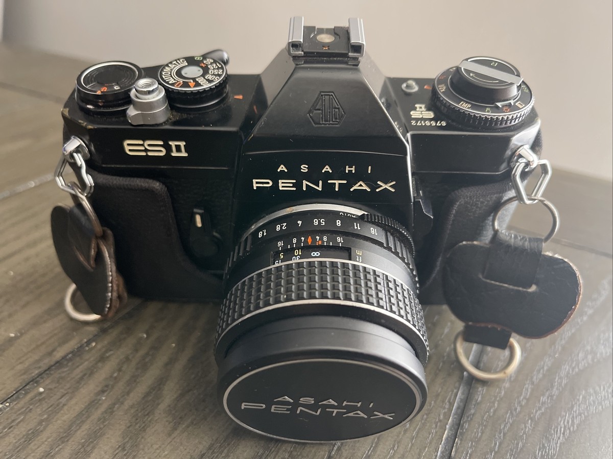 Asahi Pentax ES II 35mm Film Camera w/ Takumar 55mm & 135 mm Lens