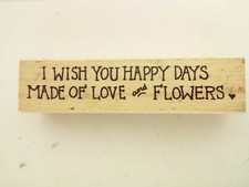 Azadi Earles F452 I WISH YOU HAPPY DAYS Rubber Stamp  F452 F452