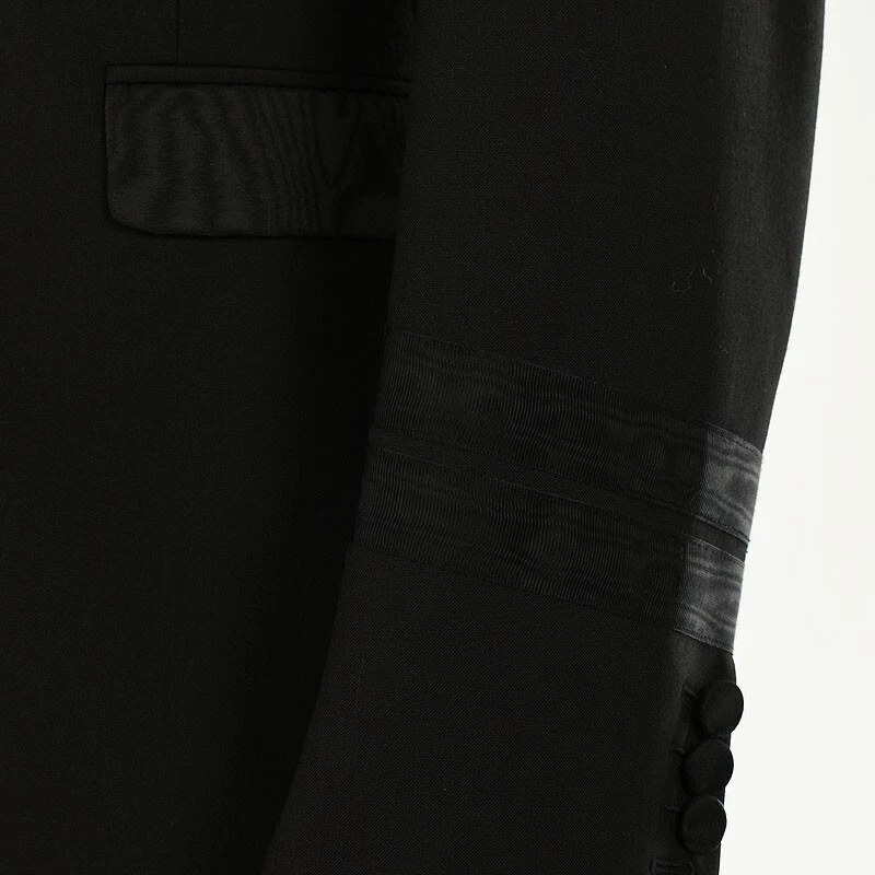 Chaqueta de Esmoquin NEIL BARRETT AJUSTADA DELGADA Lana Moire Accent 46 36 Italia Nueva con Etiquetas Foto 2 de 3