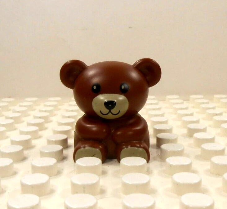 Lego Duplo Figure Teddy Bear brown w gray nose paws