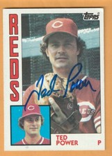 Ted Power Cincinnati Reds AUTO Signed 1984 Topps Kansas State Wildcats 14H