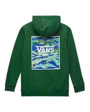 Brand New Boys Vans Print Box Back Hoodie Eden/True Blue Size M 10-12 