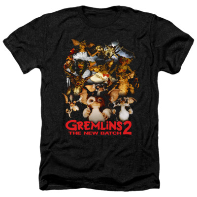 Gremlins 2 Heather T-Shirt Mogwai Crew Black Tee