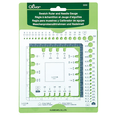 Klee Swatch Lineal und Nadelmessgerät - Stricken Häkeln Zubehör Handwerk