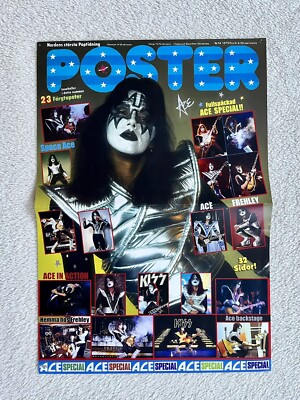 KISS PLACARD POSTER 1977 ACE FREHLEY - SWEDISH TRIBUTE POSTER