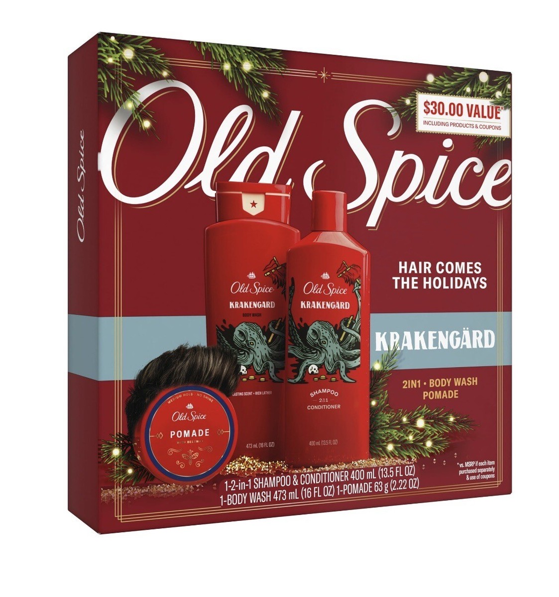 Old Spice Krakengard Holiday Pack With Shampoo, Body Wash, Hair