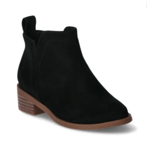 Wonder Nation Toddler Girls Suede Fashion Ankle Boots, Black