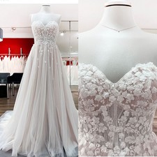 Elegant Wedding Dresses Tulle A-line Applique Sleeveless A Line Bridal Gowns