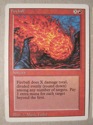 MTG　火の玉/Fireball 英語版サインド4枚セット　4ED Vtg 1994 Magic: the Gathering Revised edition Fireball pair, MTG