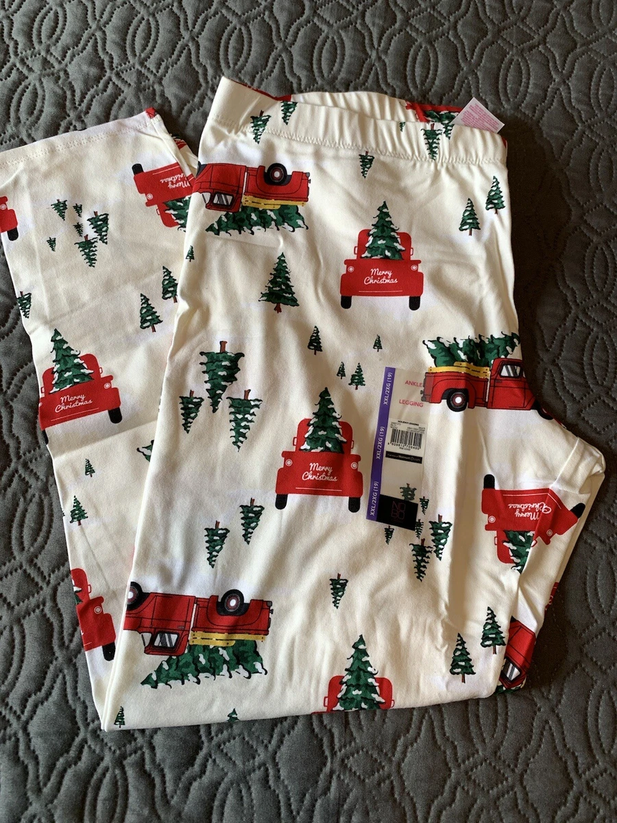 No Boundaries NOBO Juniors Christmas Tree Truck Holiday Ankle Leggings NWT