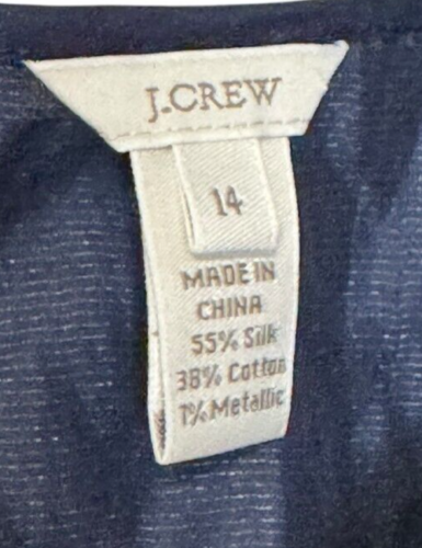 J.Crew Women Tank Top Metallic Silk Blend Sleeveless Scoop Neck Navy Blue 14 - Picture 5 of 9