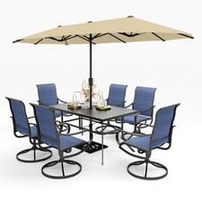 8 Piece Outdoor Table and Chairs for 6 Outdoor Patio Dining Set with Umbrella