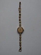 Ältere, schicke, elegante Dugena Quartz Damenuhr, Edelstahlarmband vergoldet