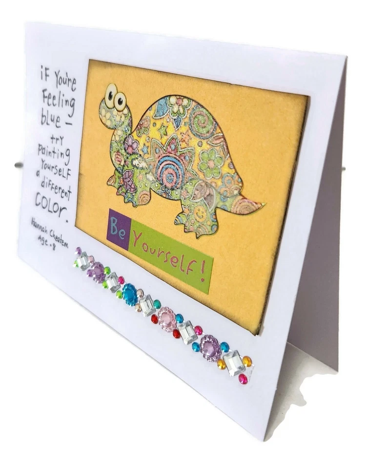 GET WELL SOON Greeting Card - FEELING BLUE - Handmade A2 White Base SALE - Image 2 of 2