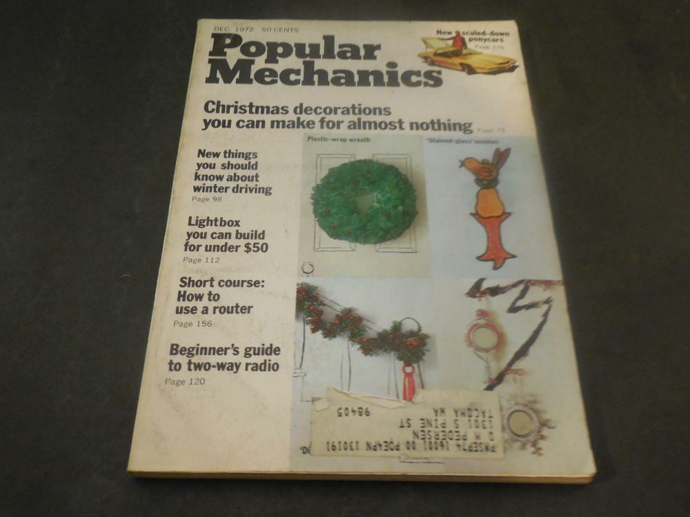 Popular Mechanics Dec 1972 Scaled Down Ponycars, Make Christmas Decora ID:33983