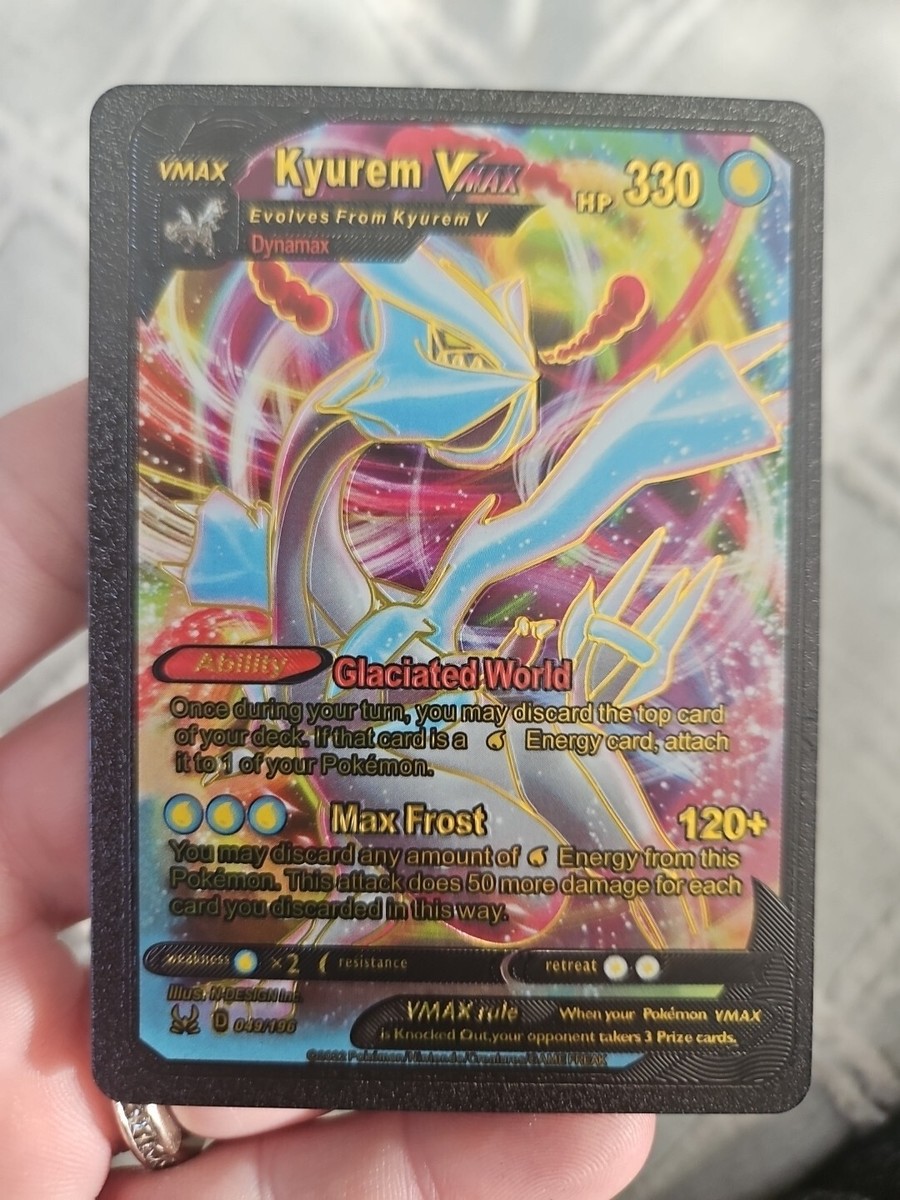 Kyurem VMax Black Foil Fan Art Textured Collector Pokemon Card