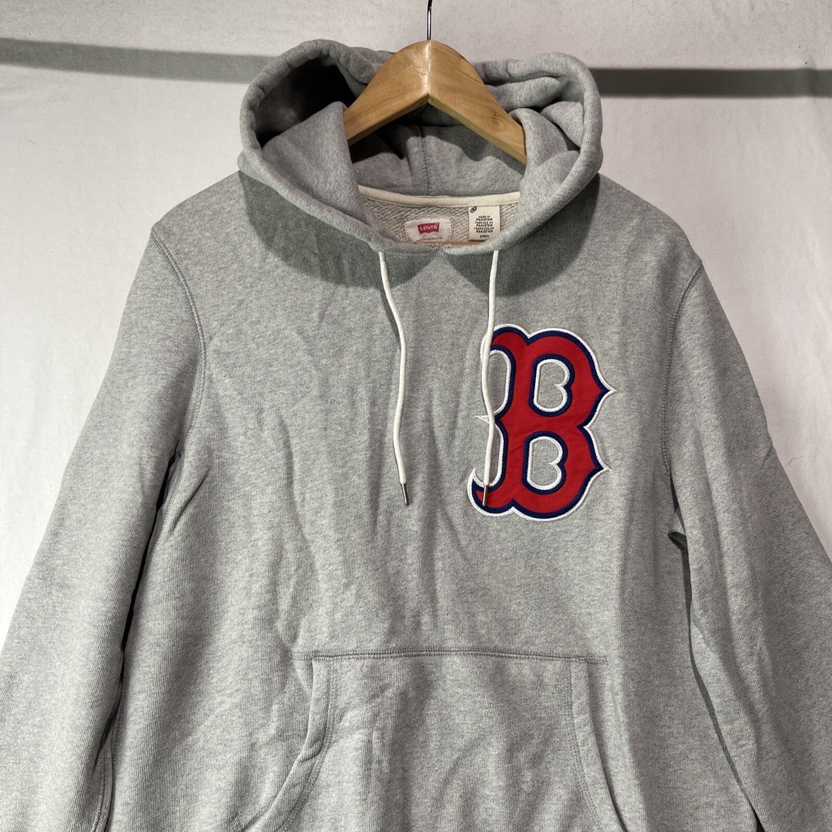 Boston Red Sox Hoodie Mens Small Gray Levis MLB Pullover