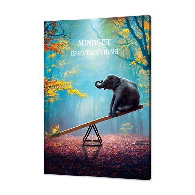 SKASNFAI Elephant Wall Art Mindset Motivation Office Wall Canvas Animals Post...