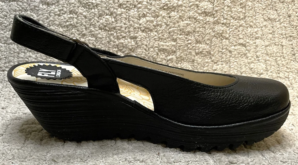 Zapatos FLY London de cuero negro con cordones YLUX979FLY NUEVOS EN CAJA 41 CAJA DE 10 EE. UU. Foto 4 de 4