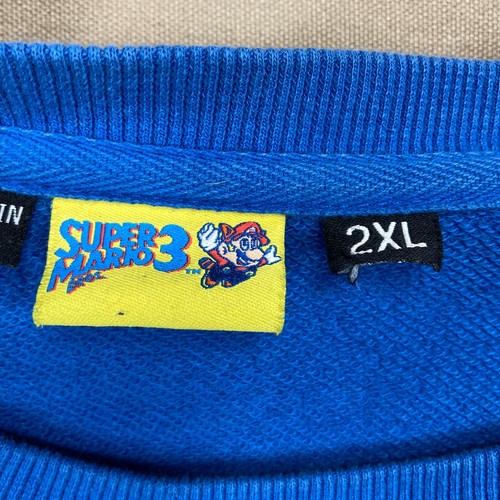 Nintendo Super Mario Bros 3 Y2K Sweatshirt Sweater Blue Youth 2XL - Picture 3 of 8