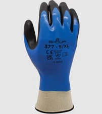 Showa 377 Gloves, Nitrile Coated, Double Layer Foam Nitrile Palm Grip, (1 Pair)